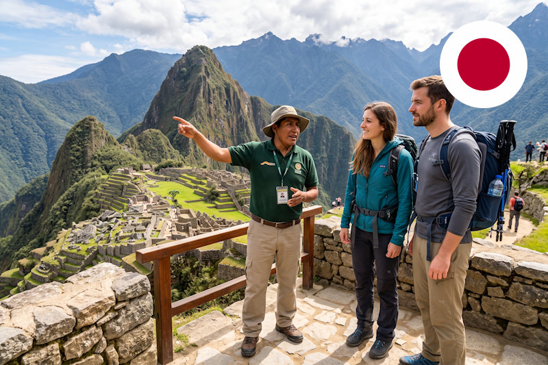 Guía en Machu Picchu en japonés